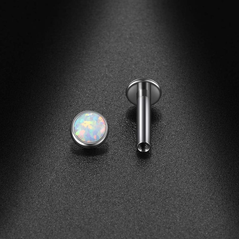 Xpircn Store 14G 16G 18G G23 Titanium Opal CZ Labret Monroe Lip Rings Studs Helix Cartilage Tragus Stud Piercing Jewelry, 1 Piece - Image 5